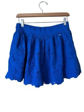 Vintage Gilly Hicks Royal Blue Eyelet Petticoat Twirl Skirt size large